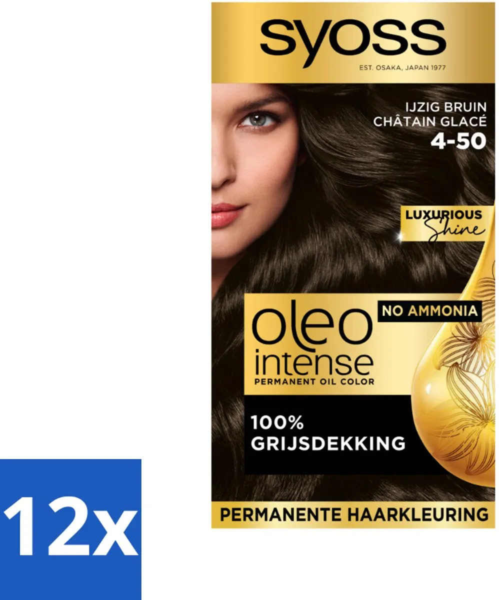 SYOSS Oleo Intense Haarverf 4-50 Ijzig Bruin - 12 Stuks