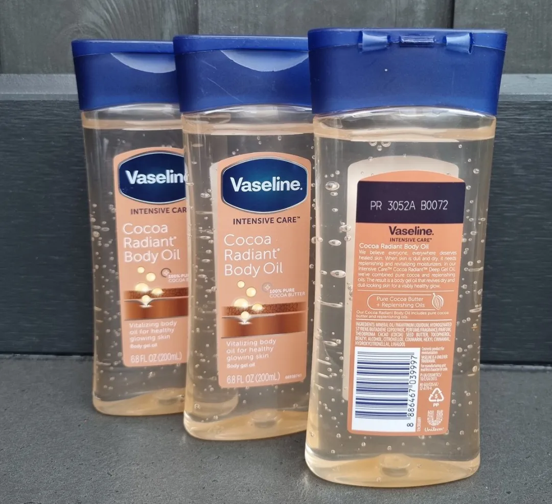 Vaseline Cocoa Radiant Oil Gel 600ml - 3 Stuks