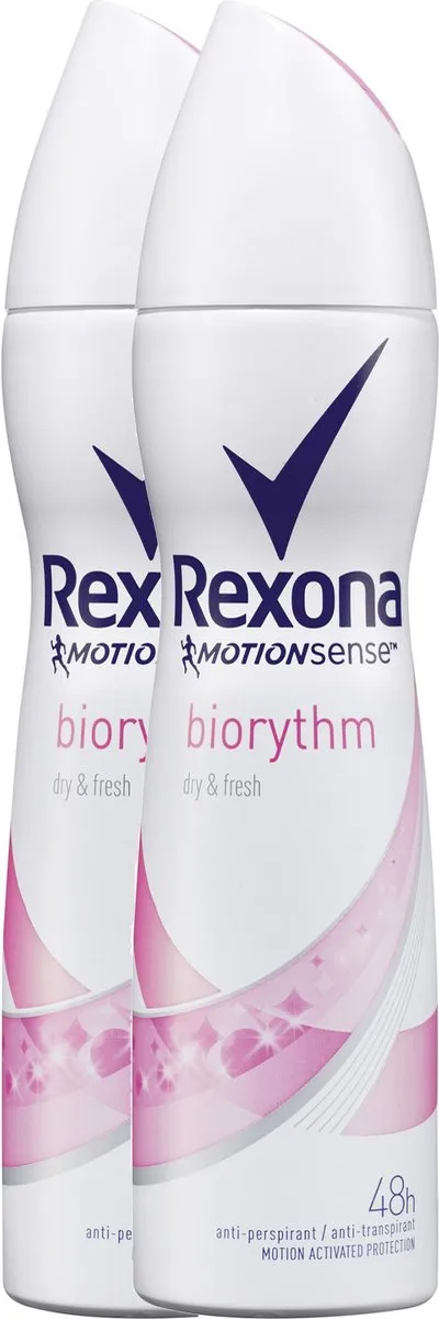 Rexona Women Dry Biorythm Deo Spray 200ml - 2 Stuks