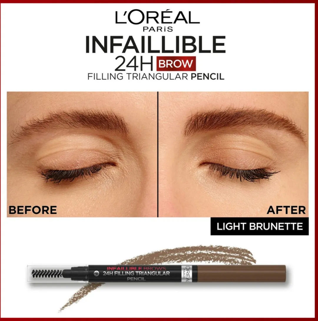 L'Oréal Paris 24H Brow Filling Triangular Pencil 5.0 Lichtbruin - 3x1ml