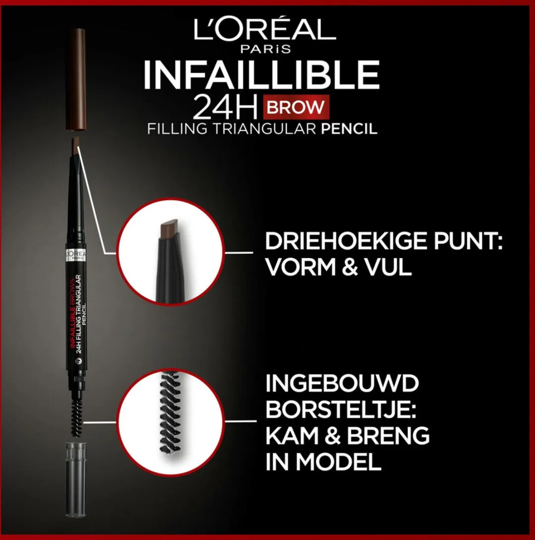 L'Oréal Paris 24H Brow Filling Triangular Pencil 5.0 Lichtbruin - 3x1ml