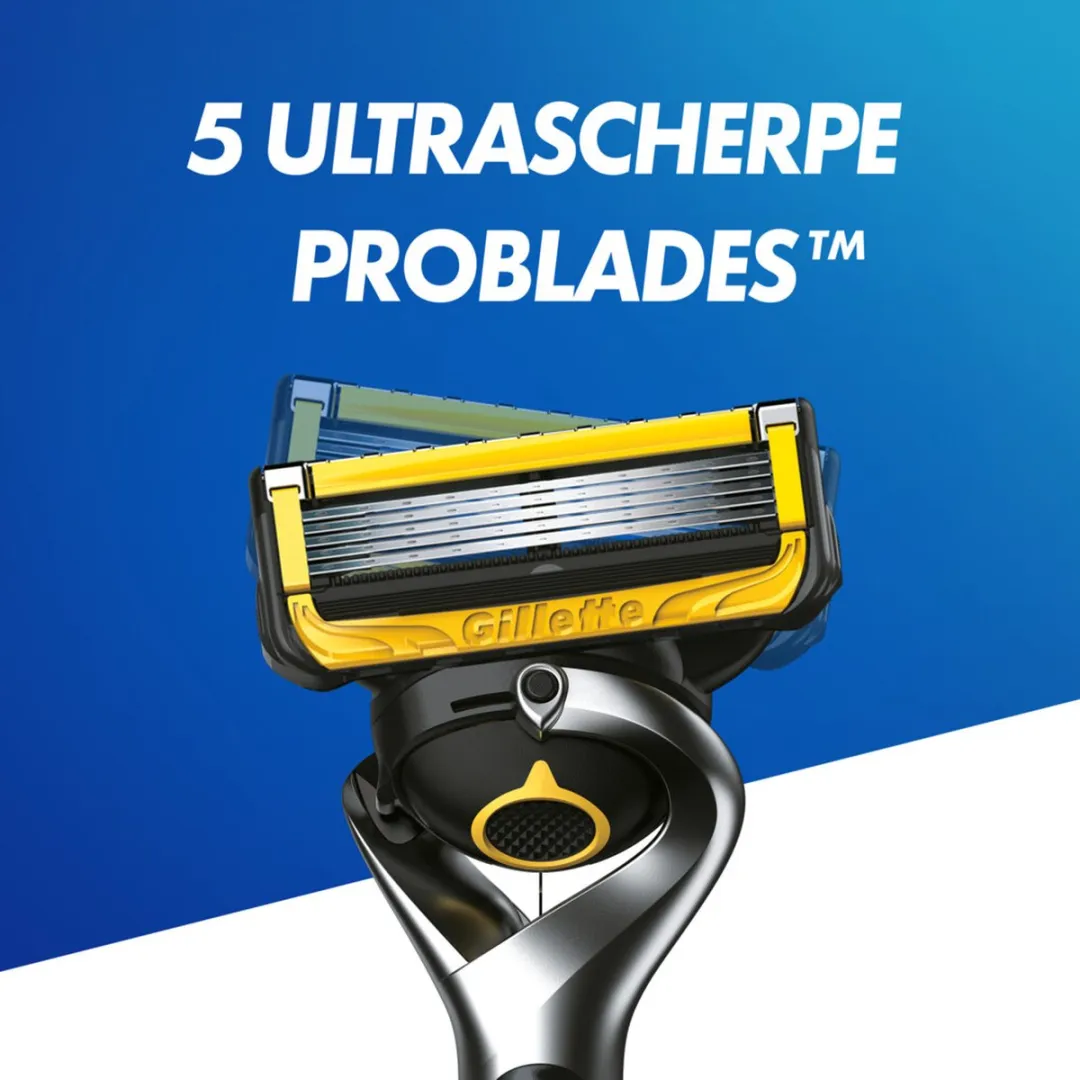 Gillette ProShield 3 Scheermesjes - 4 Bladen - Blauw/Geel/Zwart