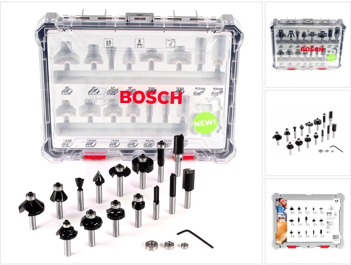 Bosch 2607017472 Frezenset 15-delig - 8mm Hardmetaal