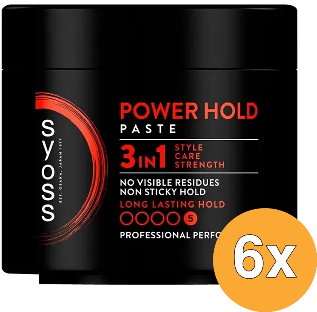 SYOSS Power Hold Styling Paste - 900ml (6x150ml) - Glanzende finish
