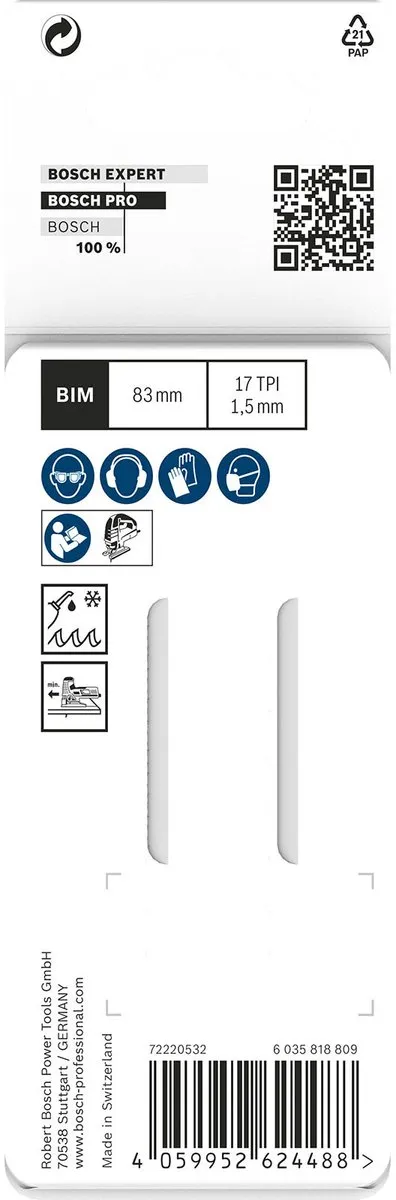 Bosch PRO Metal Curve T118EOF Decoupeerzaagbladen - 2 Stuks
