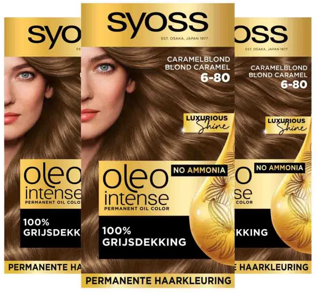 SYOSS Oleo Intense Haarverf 6-80 Caramelblond - 3x115ml - afbeelding 6 van 6