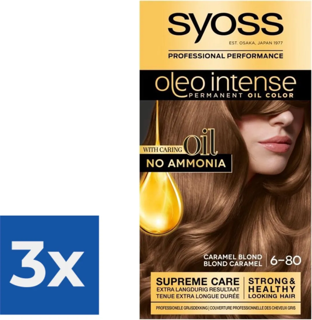 SYOSS Oleo Intense Haarverf 6-80 Caramelblond - 3x115ml