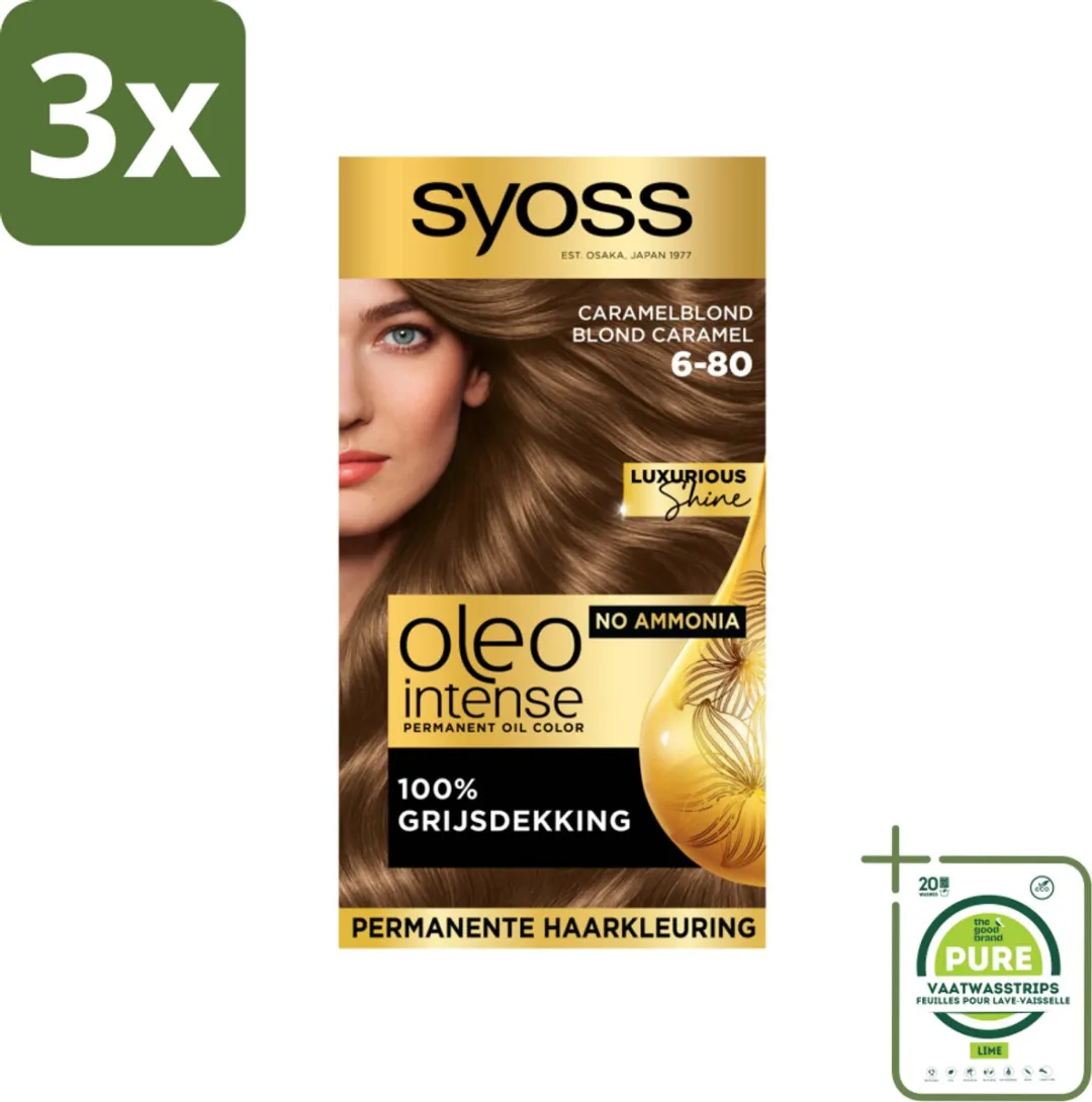 SYOSS Oleo Intense Haarverf 6-80 Caramelblond - 3x115ml