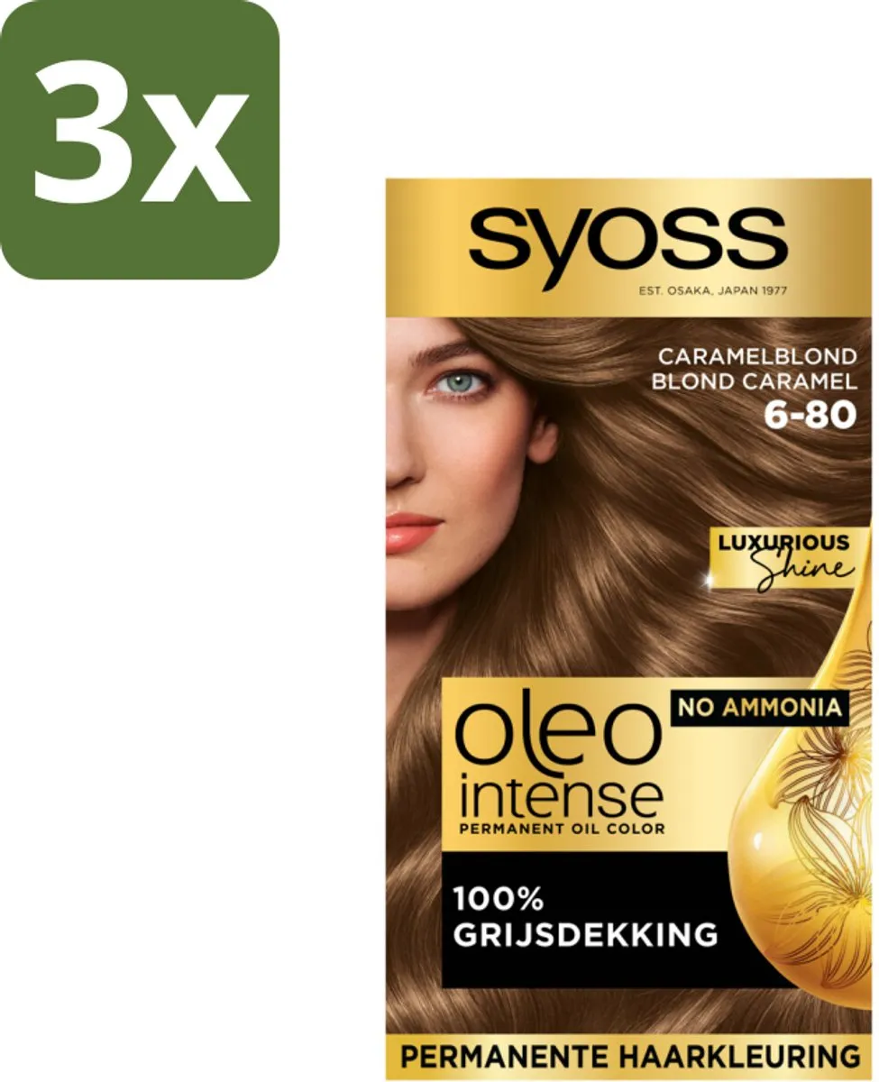 SYOSS Oleo Intense Haarverf 6-80 Caramelblond - 3x115ml
