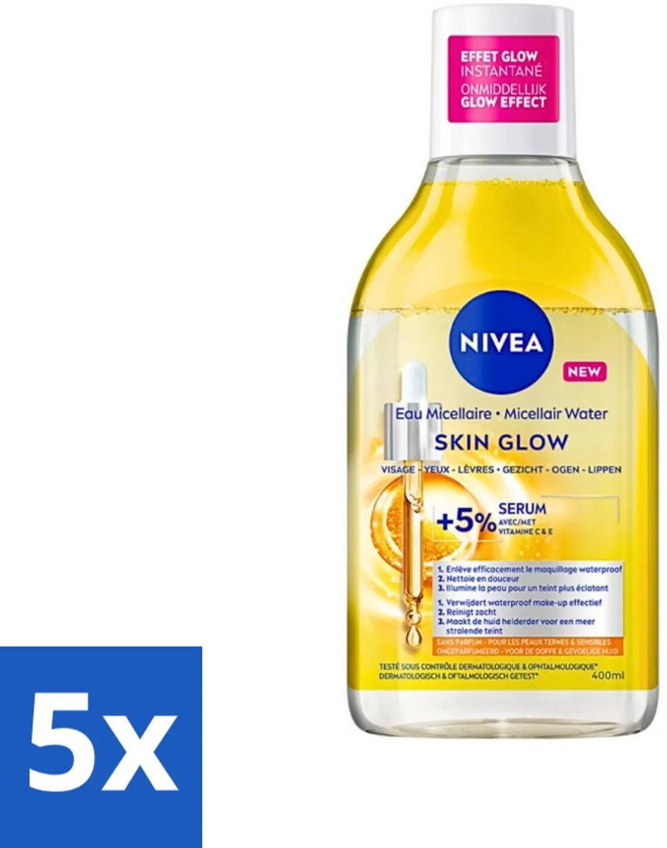 NIVEA Micellair Water Serum Verrijkt Stralend 2000ml - 5x400ml