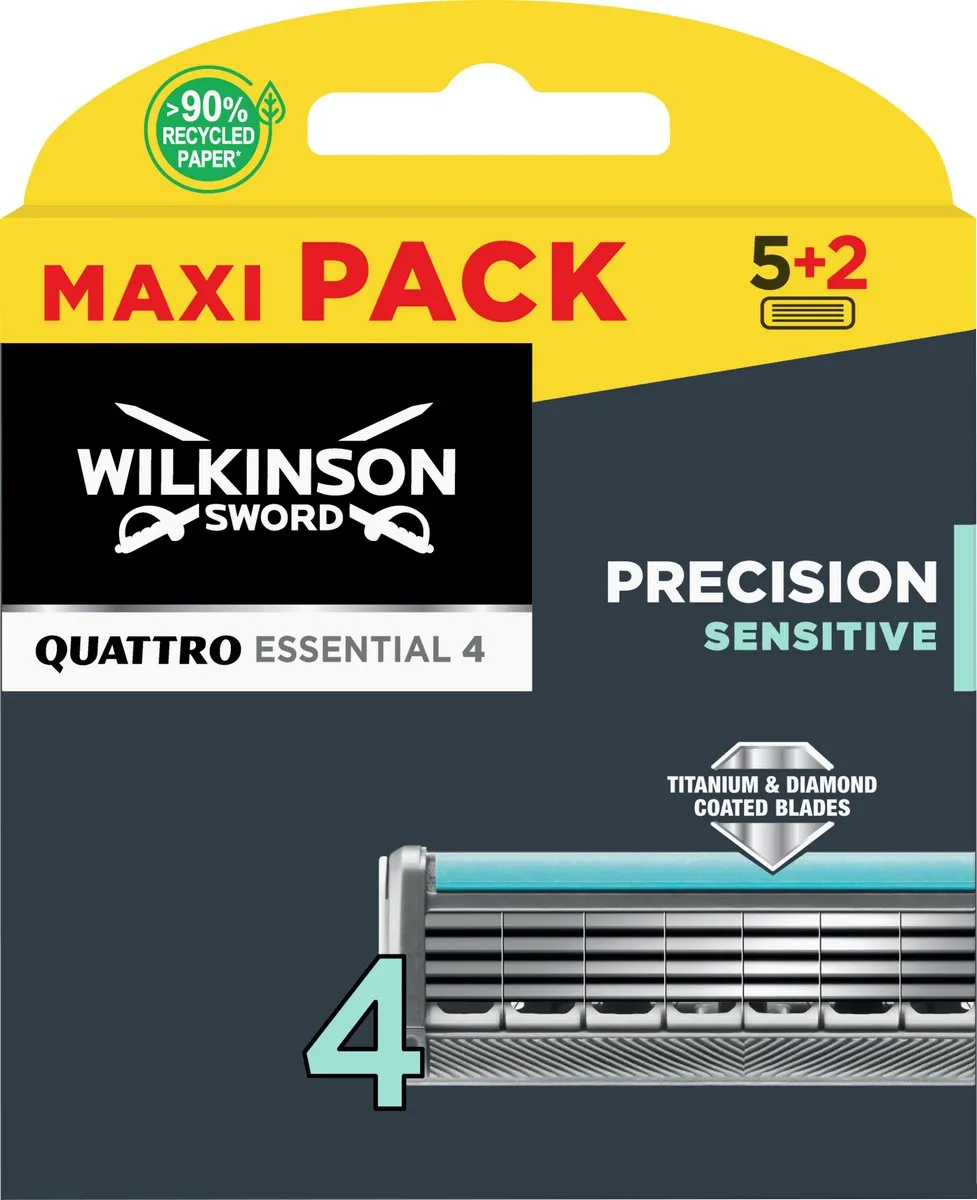 Wilkinson Sword Quattro Essential 4 Navulmesjes - 7 Stuks