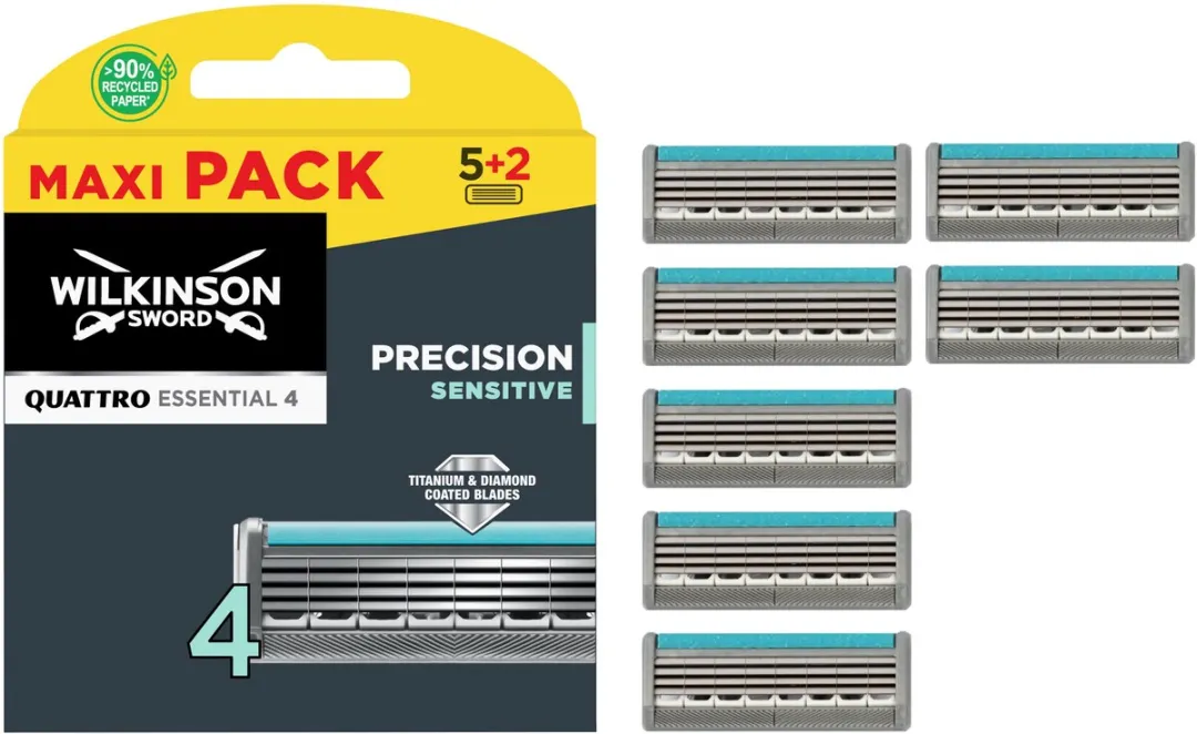 Wilkinson Sword Quattro Essential 4 Navulmesjes - 7 Stuks