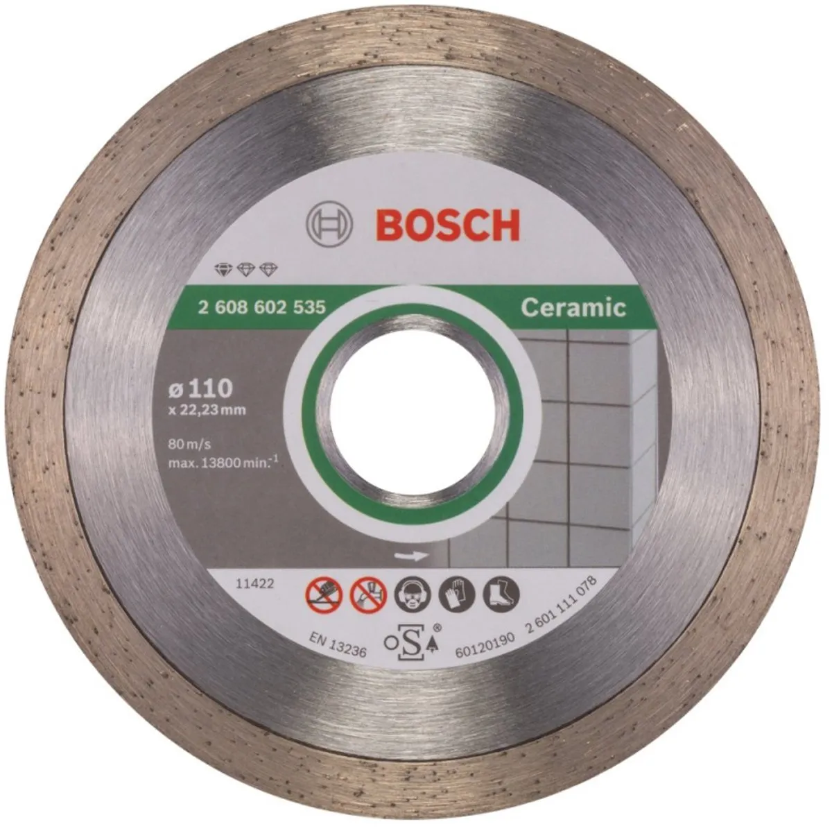 Bosch - Diamantdoorslijpschijf Standard for Ceramic 110 x 22,23 x 1,6 x 7,5 mm