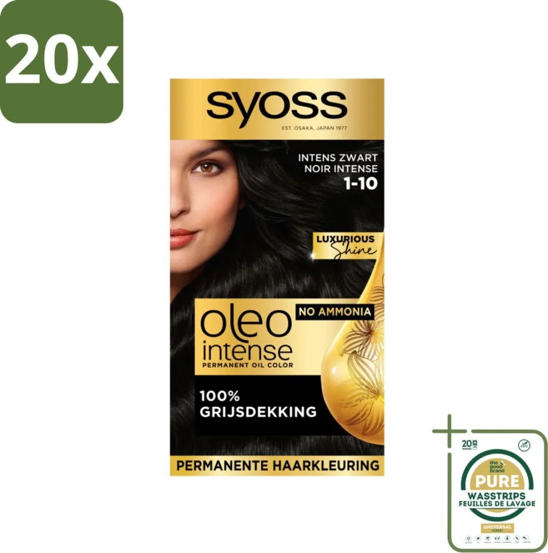 SYOSS Oleo Intense Haarverf 1-10 Intens Zwart - 2300ml (20x115ml)