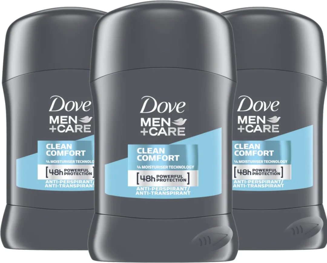 Dove Men+Care Clean Comfort Deo Stick - 3x50ml