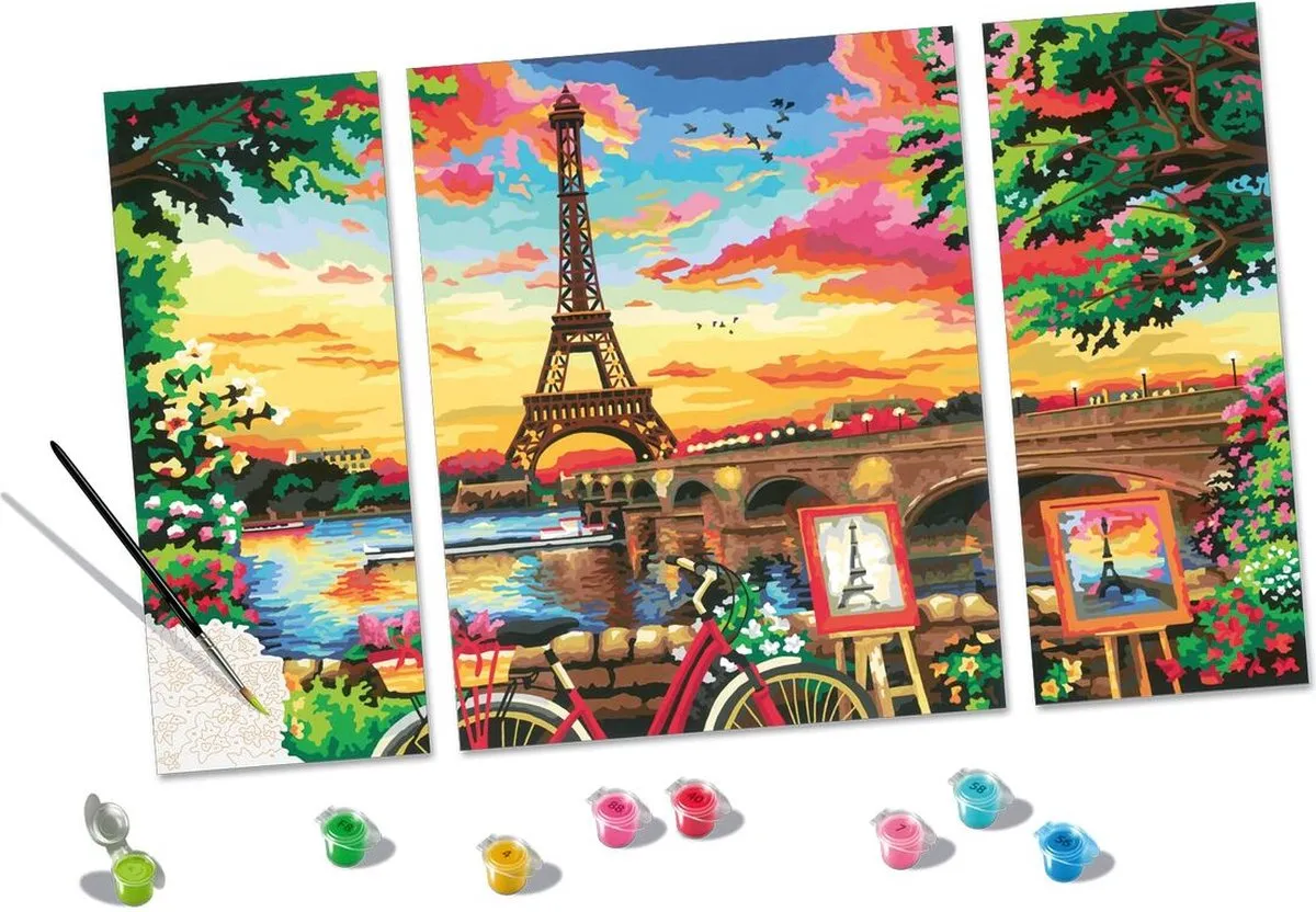 Ravensburger Paris Reflections Schilderset Hout Acryl - 4 Stuks