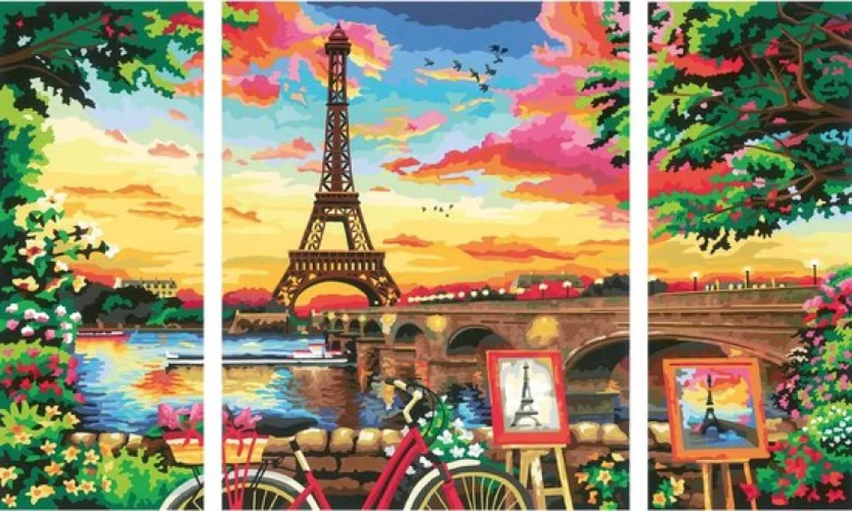 Ravensburger Paris Reflections Schilderset Hout Acryl - 4 Stuks