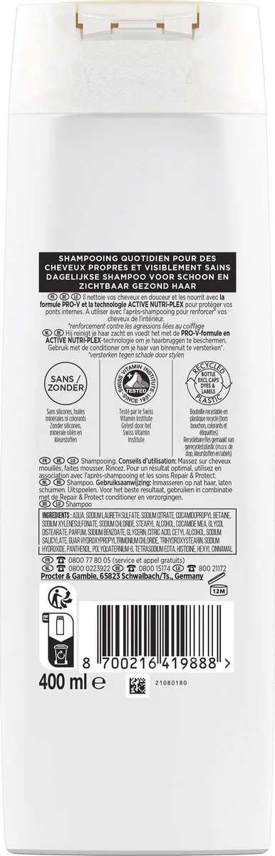 Pantene Pro-V Repair & Protect Shampoo - 2400ml (6x400ml)