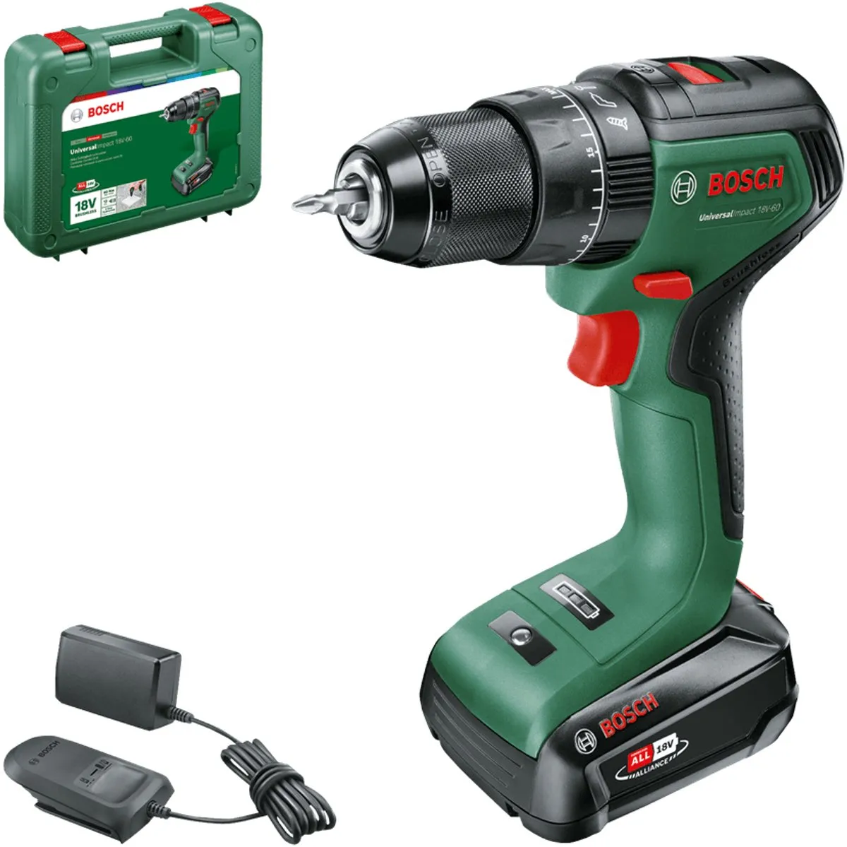Bosch UniversalImpact 18V-60 Accuklopboorschroevendraaier - 20 Nm - 2 snelheden