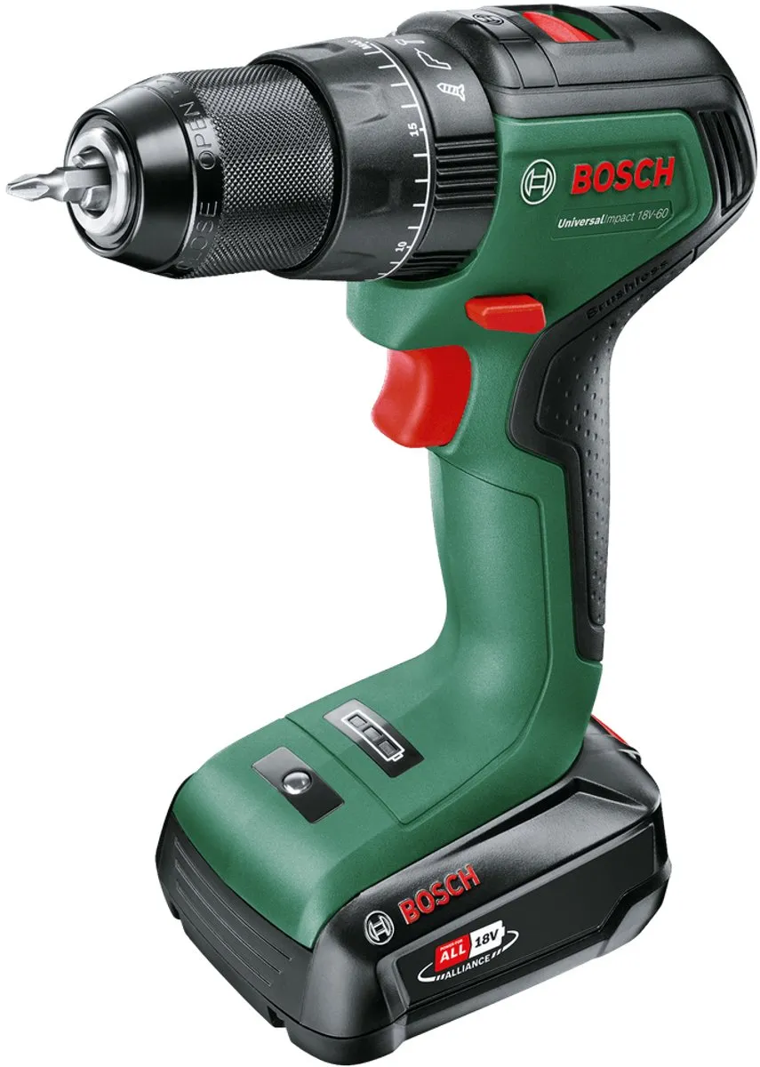Bosch UniversalImpact 18V-60 Accuklopboorschroevendraaier - 20 Nm - 2 snelheden