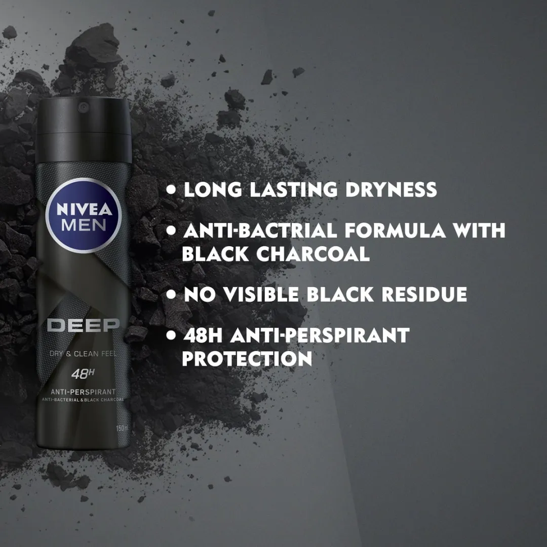 NIVEA Men Deep Dry & Clean Feel Deo Spray 250ml