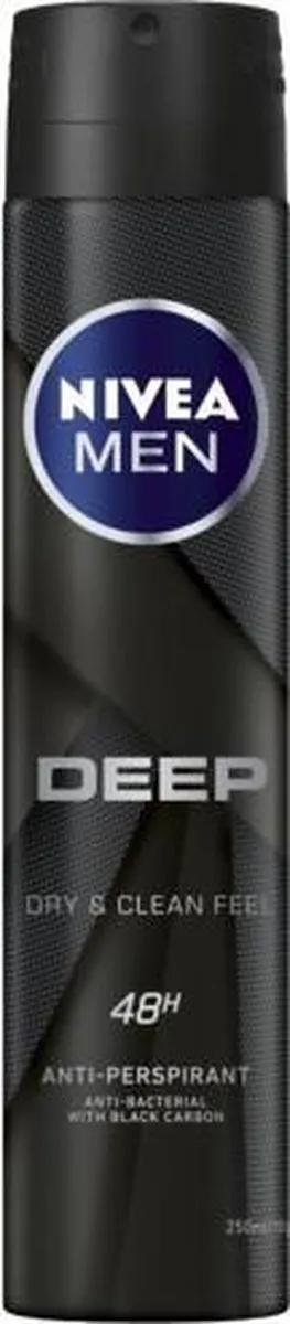 NIVEA Men Deep Dry & Clean Feel Deo Spray 250ml - afbeelding 6 van 6
