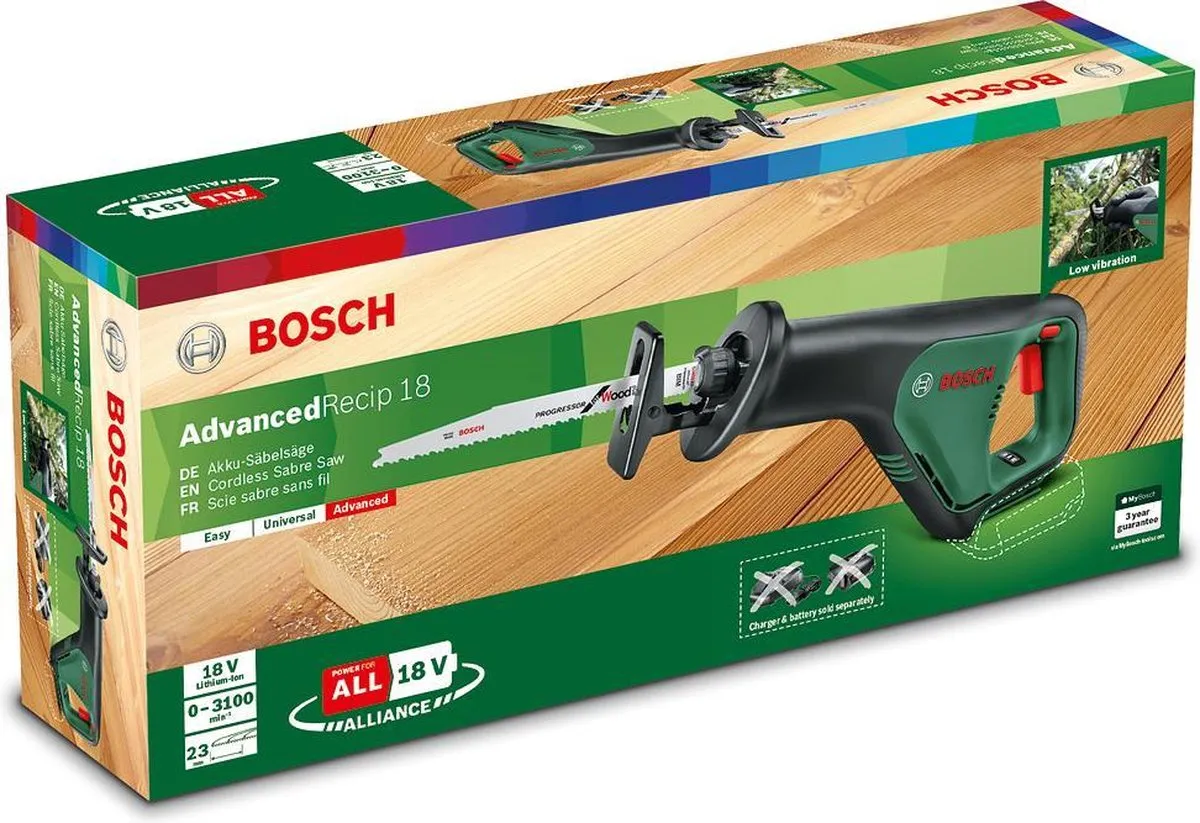 Bosch AdvancedRecip 18 Accu reciprozaag - 2 Snelheden