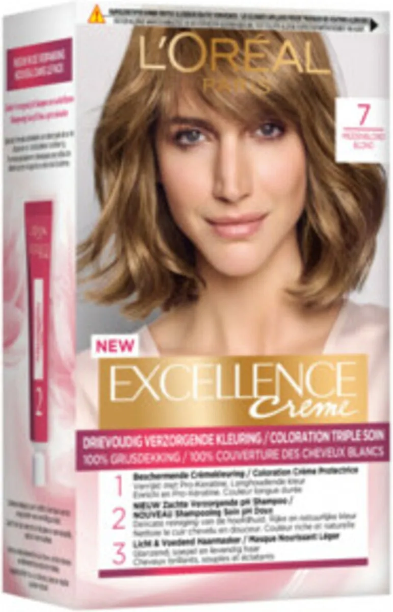 L'Oréal Paris Excellence Crème 7 Middenblond & Magic Retouch Spray 75ml - 2 Stuks