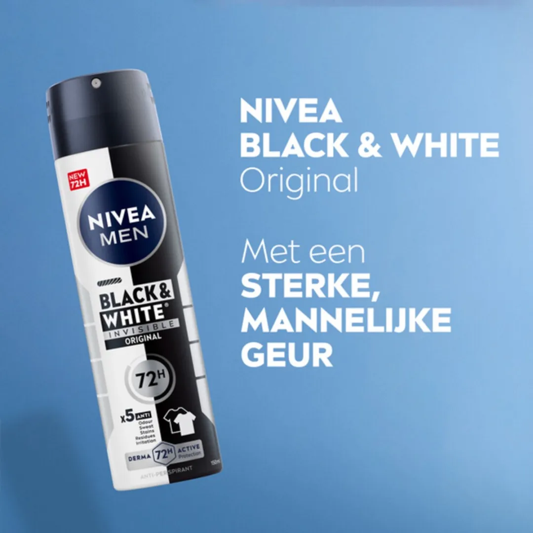 NIVEA MEN Invisible Deodorant Spray 150ml - 5 Stuks