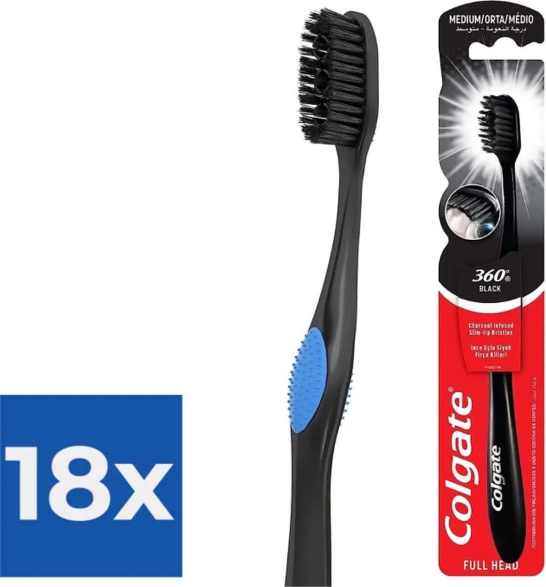 Colgate Tandenborstel Charcoal Black Medium