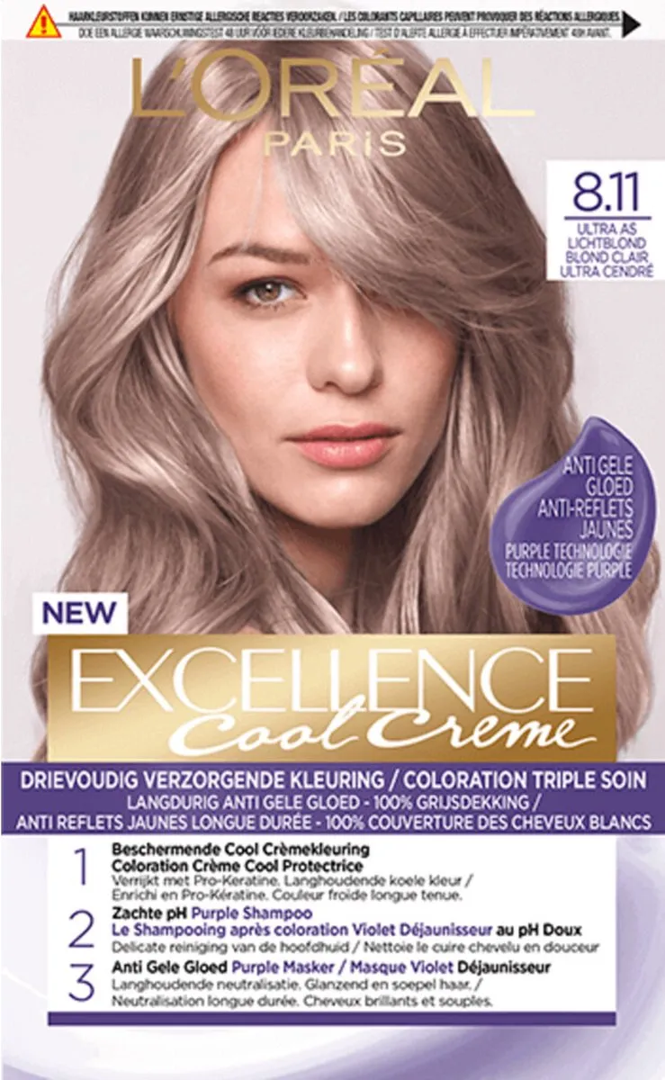 L'Oréal Paris Excellence 8.11 Permanent - 3 Stuks