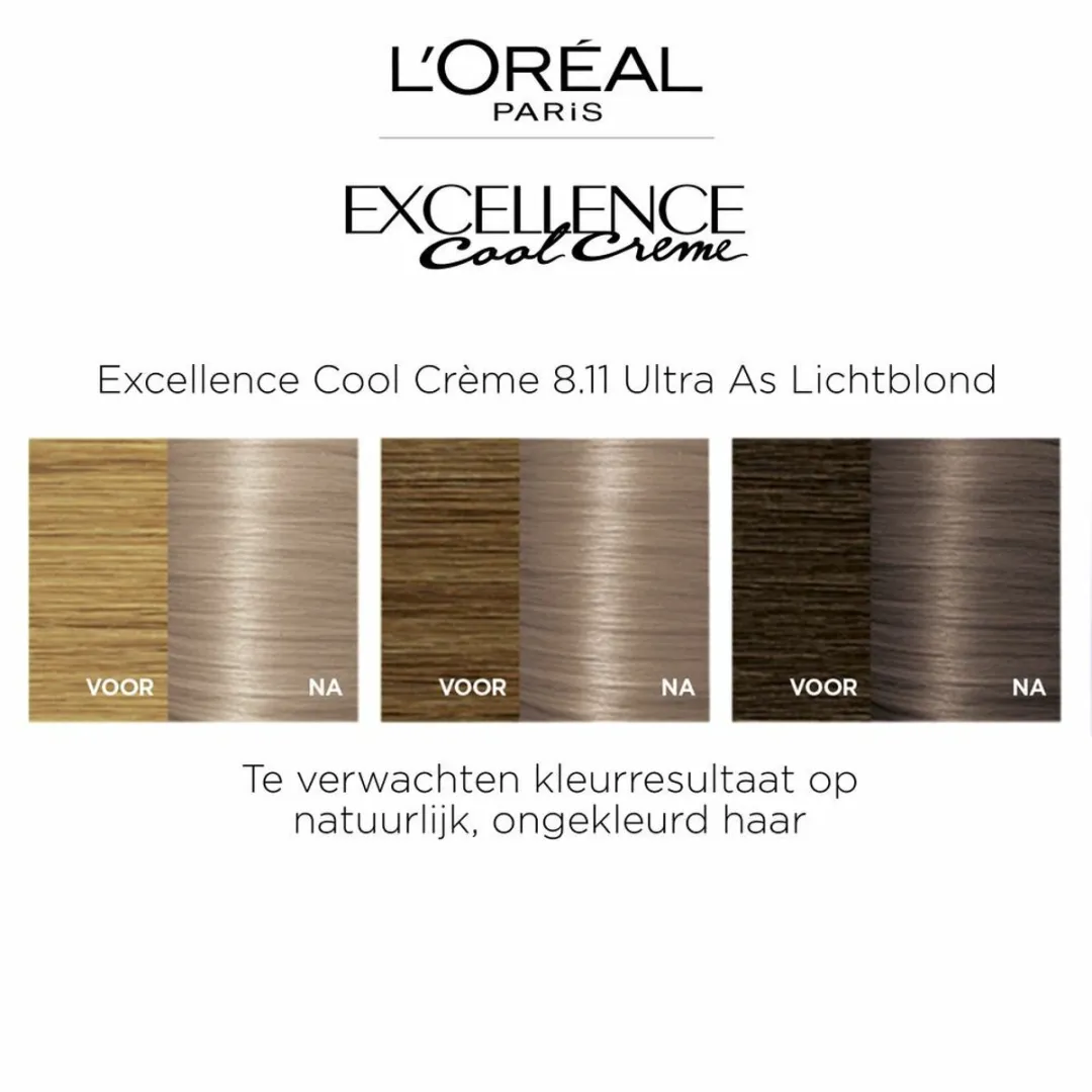 L'Oréal Paris Excellence 8.11 Permanent - 3 Stuks