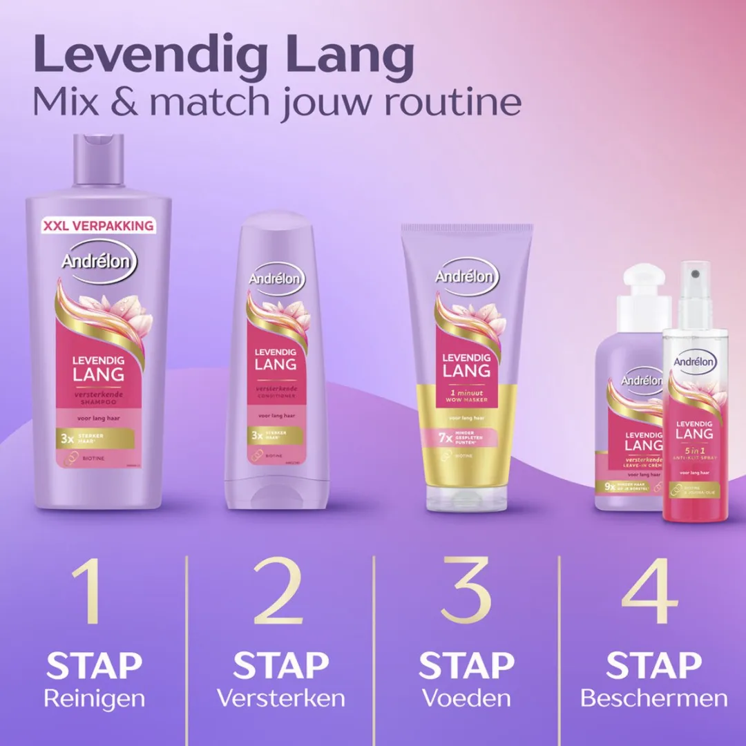Andrélon Levendig Lang Shampoo 685ml - 6 Stuks