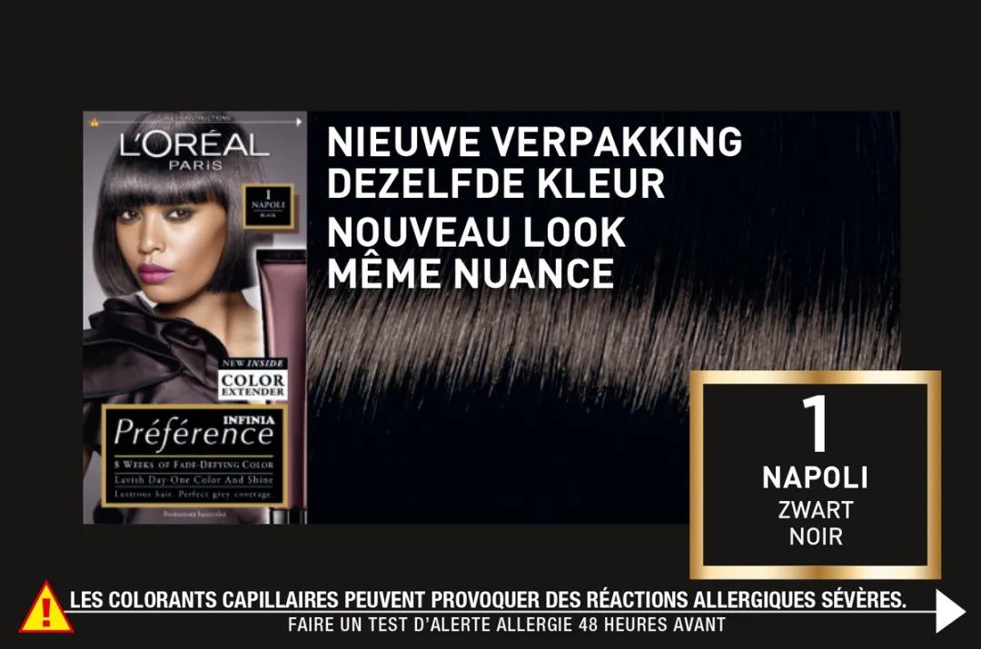 L'Oréal Paris Préférence 1.0 Haarkleuring - Zwart 1 - 996ml