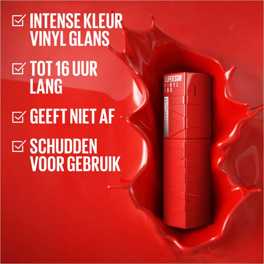 Maybelline SuperStay Vinyl Ink Lipstick Rood - 3x 4.2ml