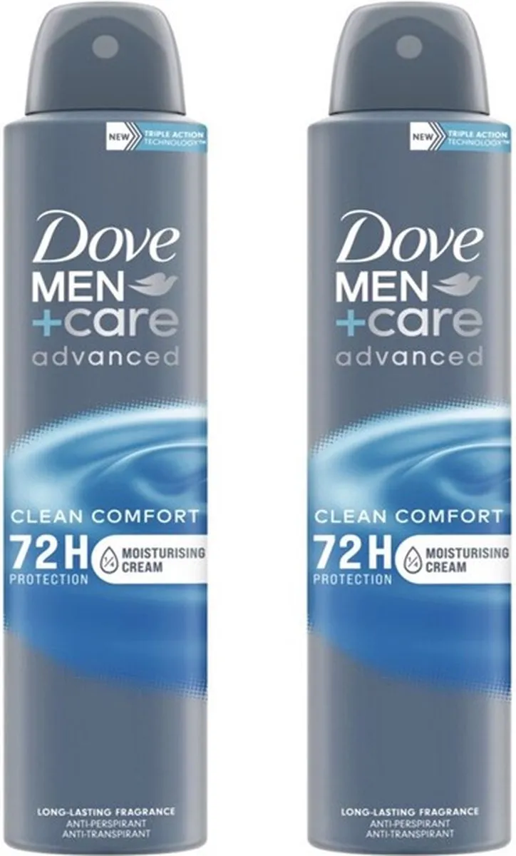 Dove Men+Care Clean Comfort Deo Spray - 2x150ml