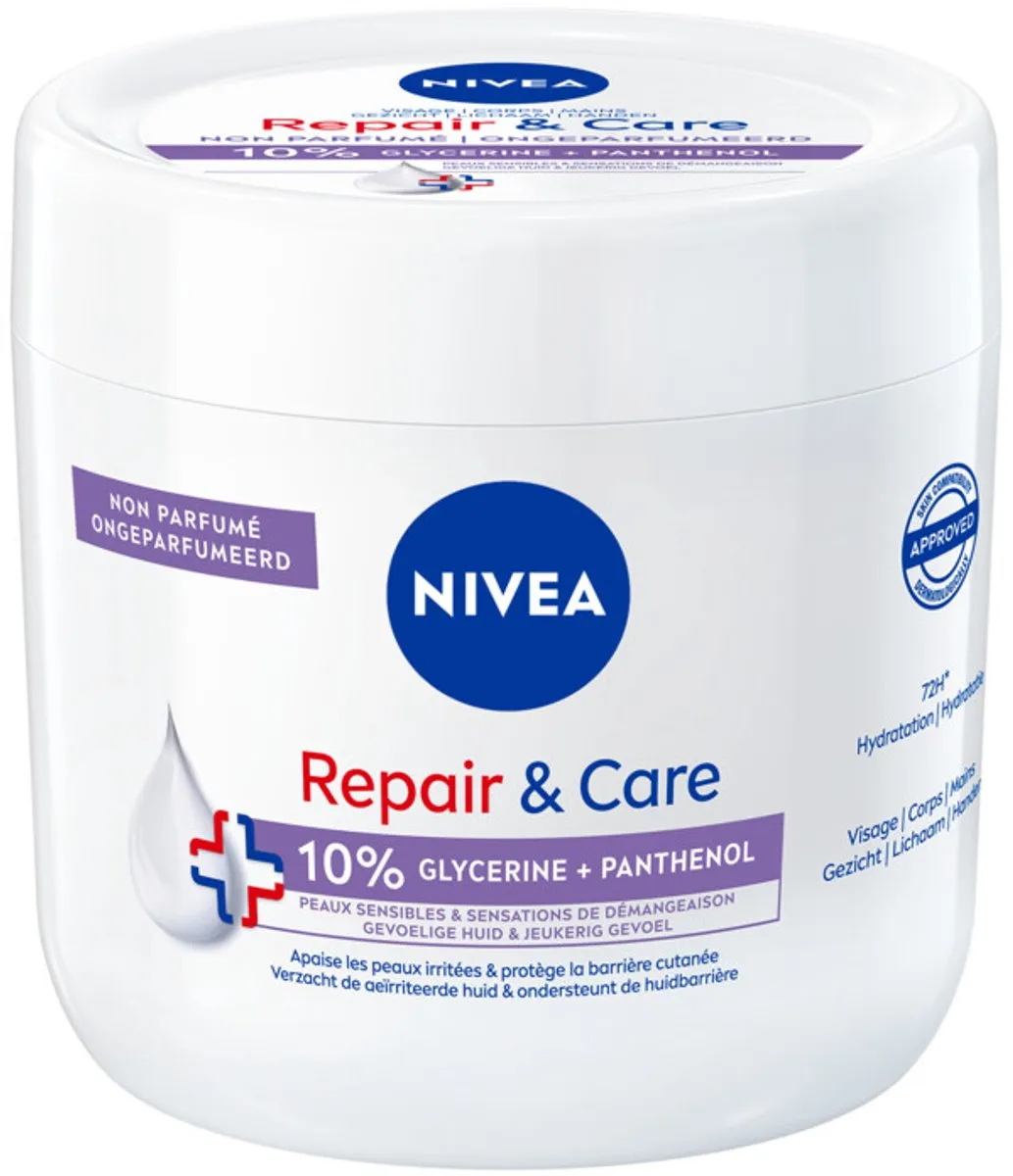 NIVEA Bodycrème Herstel & Verzorging Gevoelig 400ml - 5 Stuks