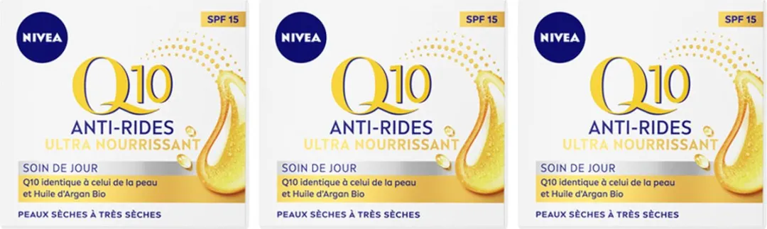 NIVEA Q10 Dagcrème Extra Voedend SPF 15 - 3x50ml