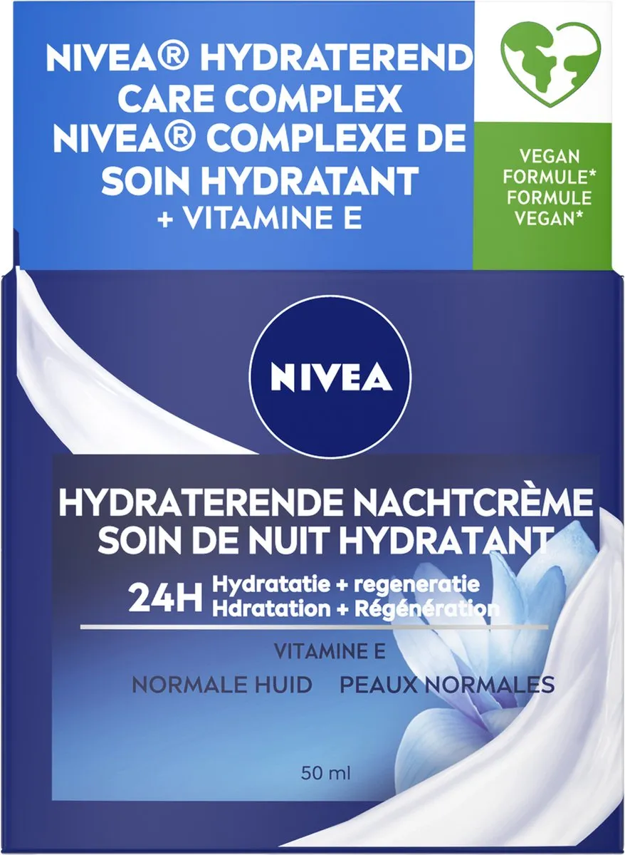 NIVEA Essentials Nachtcrème 50ml - Hydraterend voor Gezicht/Hals