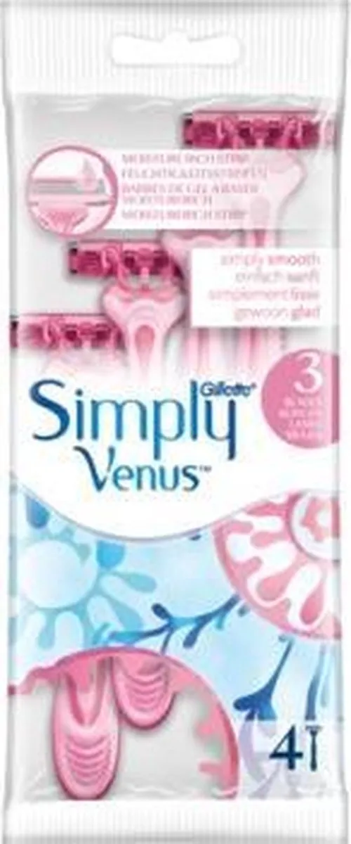 Gillette Venus Simply3 Wegwerpscheermesjes - 4 Stuks