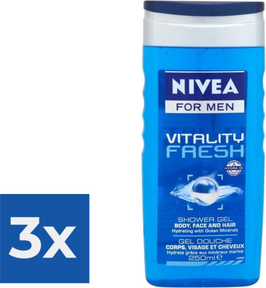 NIVEA For Men Vitality Douchegel 3x250ml