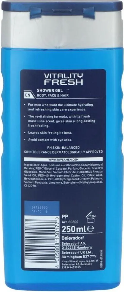 NIVEA For Men Vitality Douchegel 3x250ml