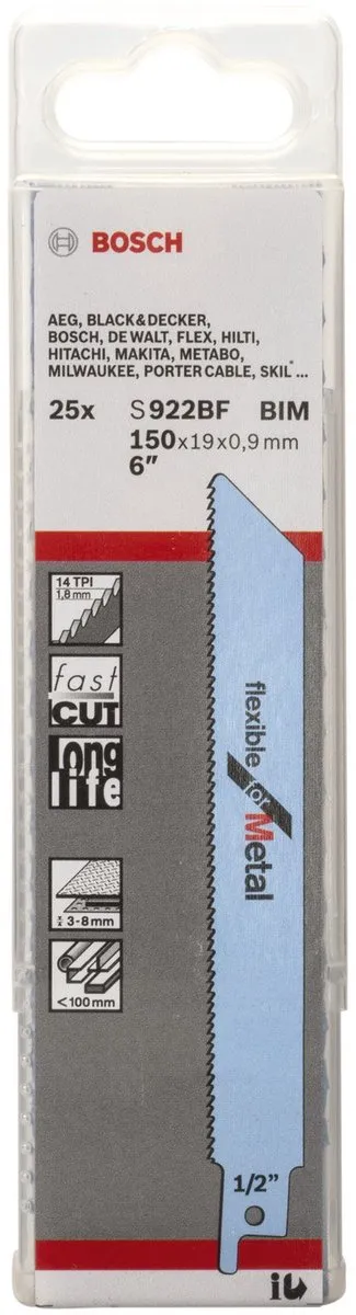Bosch Reciprozaagblad S 922 BF Metaal - 25 Stuks