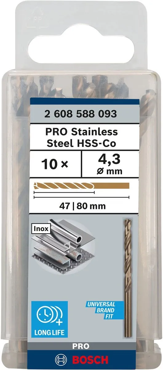 Bosch PRO HSS-Co Klopboormachine 4,3x47x80mm - Hout