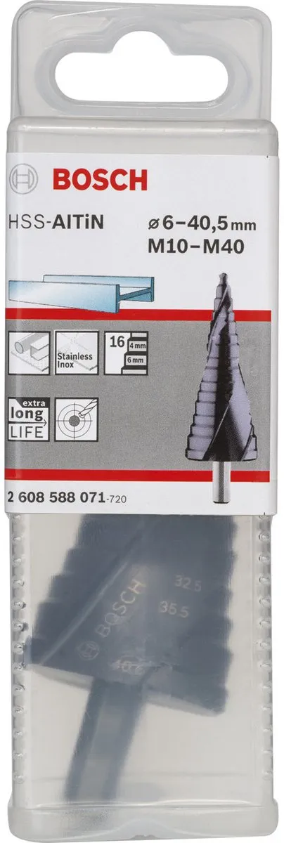 Bosch HSS-AlTiN Trappenboor M10-M40 10mm - 8mm - M10-M40 - afbeelding 3 van 5