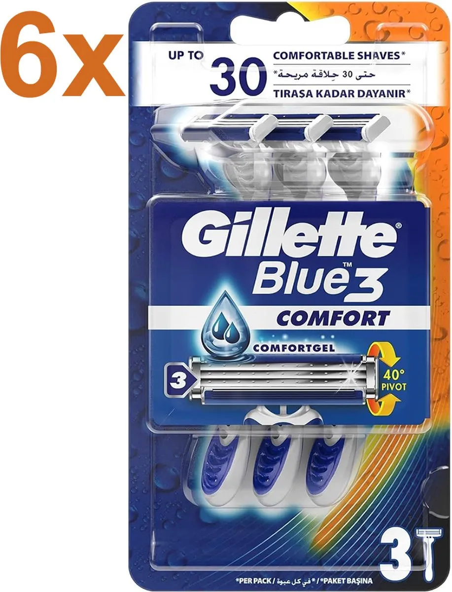 Gillette Blue3 Wegwerpscheermesjes 18 Stuks