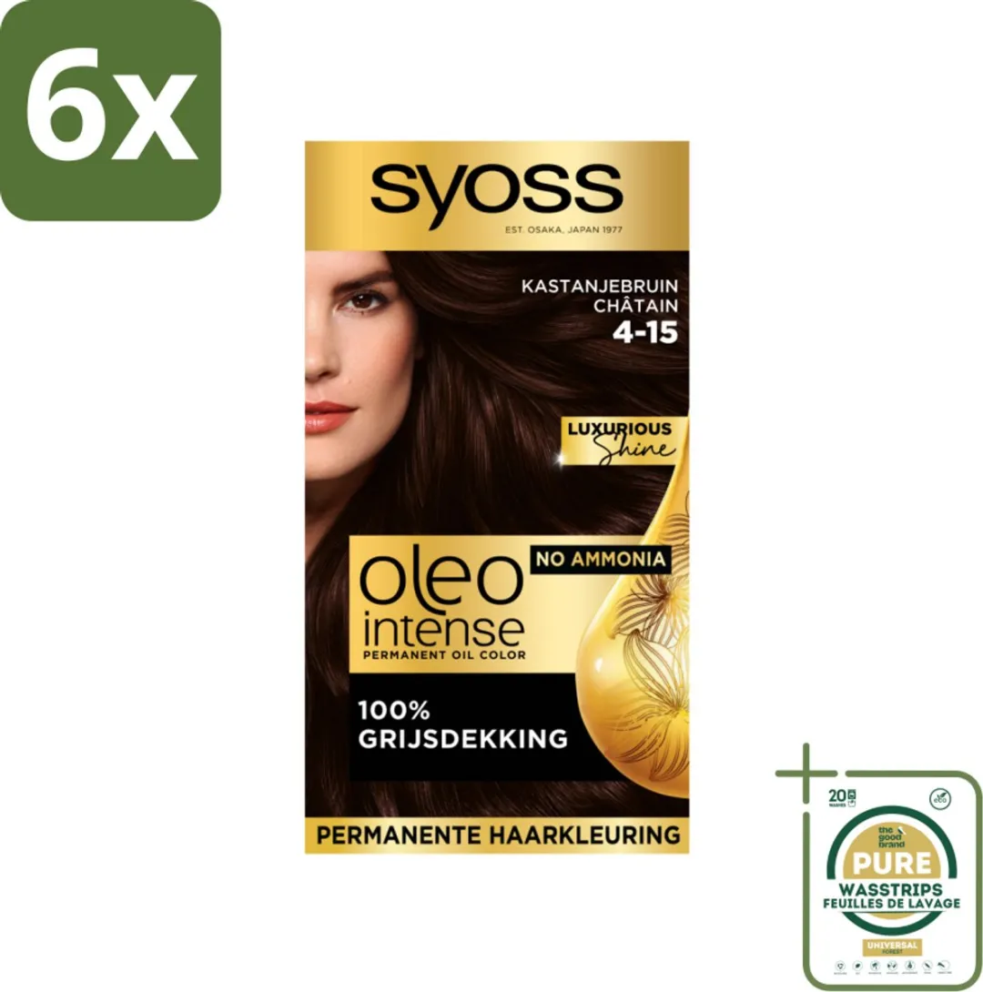 SYOSS Oleo Intense 4-15 Kastanjebruin Haarverf 6x690ml
