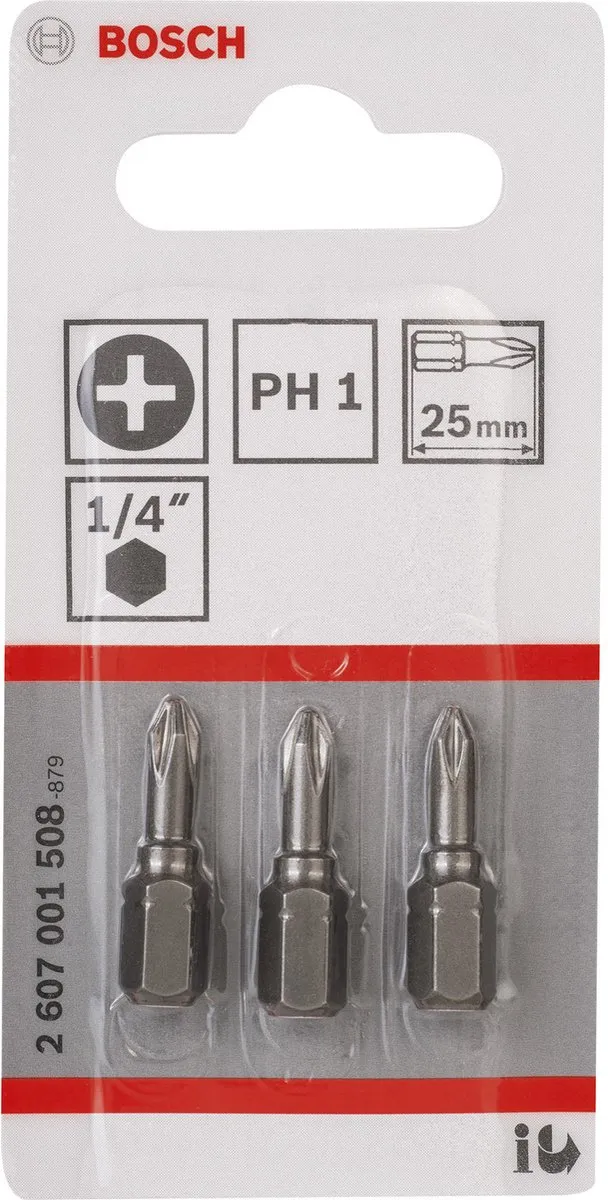 Bosch XH-TORS/PH1 Torx-schroevendraaierset - 3 Stuks