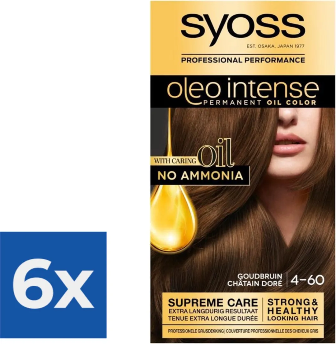 SYOSS Oleo Intense Haarverf 4-60 Goudbruin - 6 Stuks