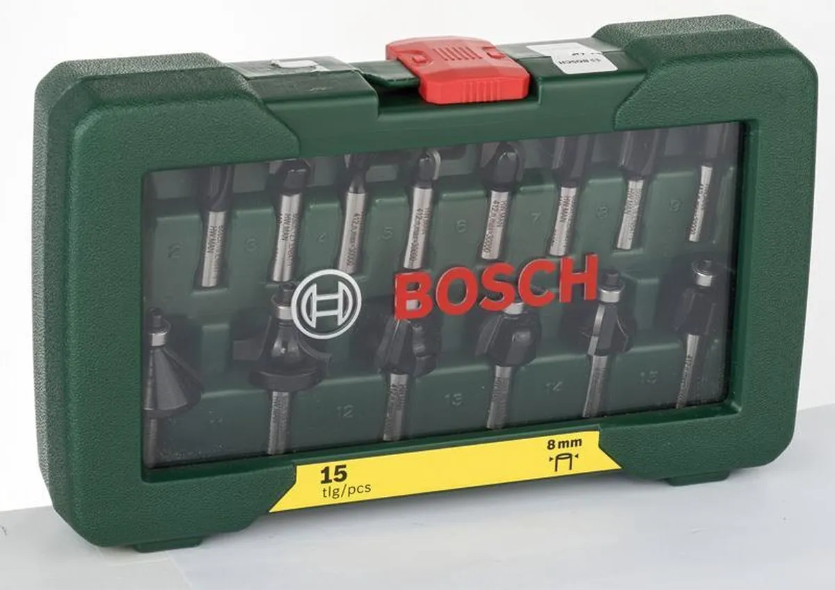 Bosch Houtfrezen 15-delig - Ø8mm Schacht